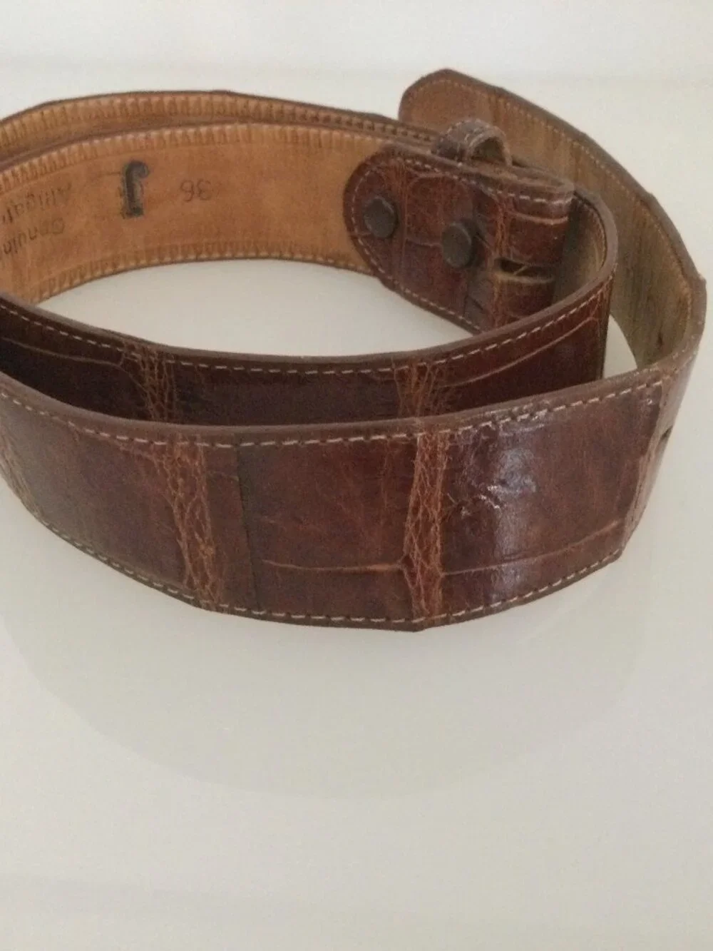 Jacob Hill Genuine Wild American Alligator Belt Size 36